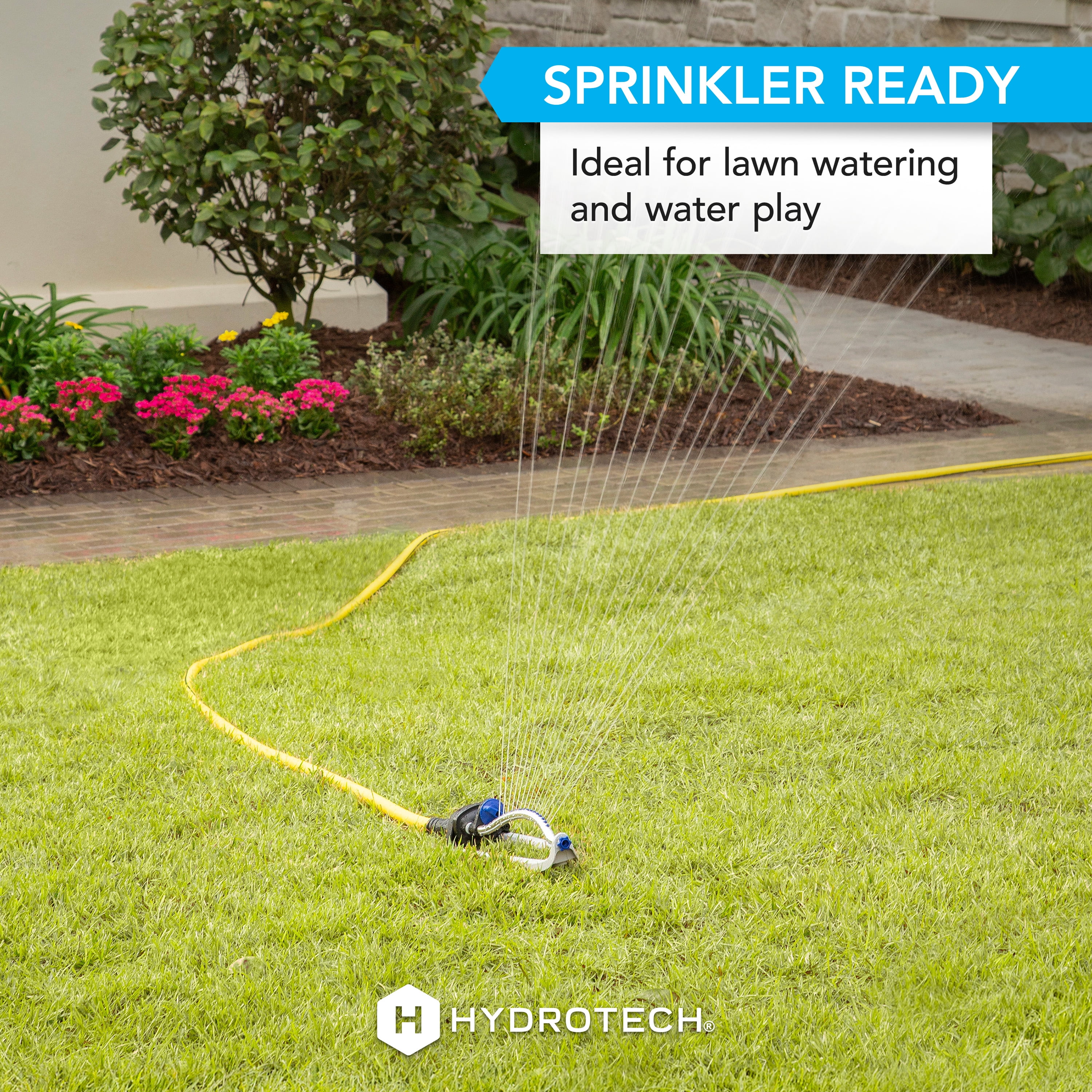 HydroTech Super-Lite 100 ft Garden Hose Hybrid Polymer Rubber 5/8"  – Ultra Lightweight Kink-Resistant Water Hose, Drinking Water Safe, Durable Polymer Construction with Force Control Technology