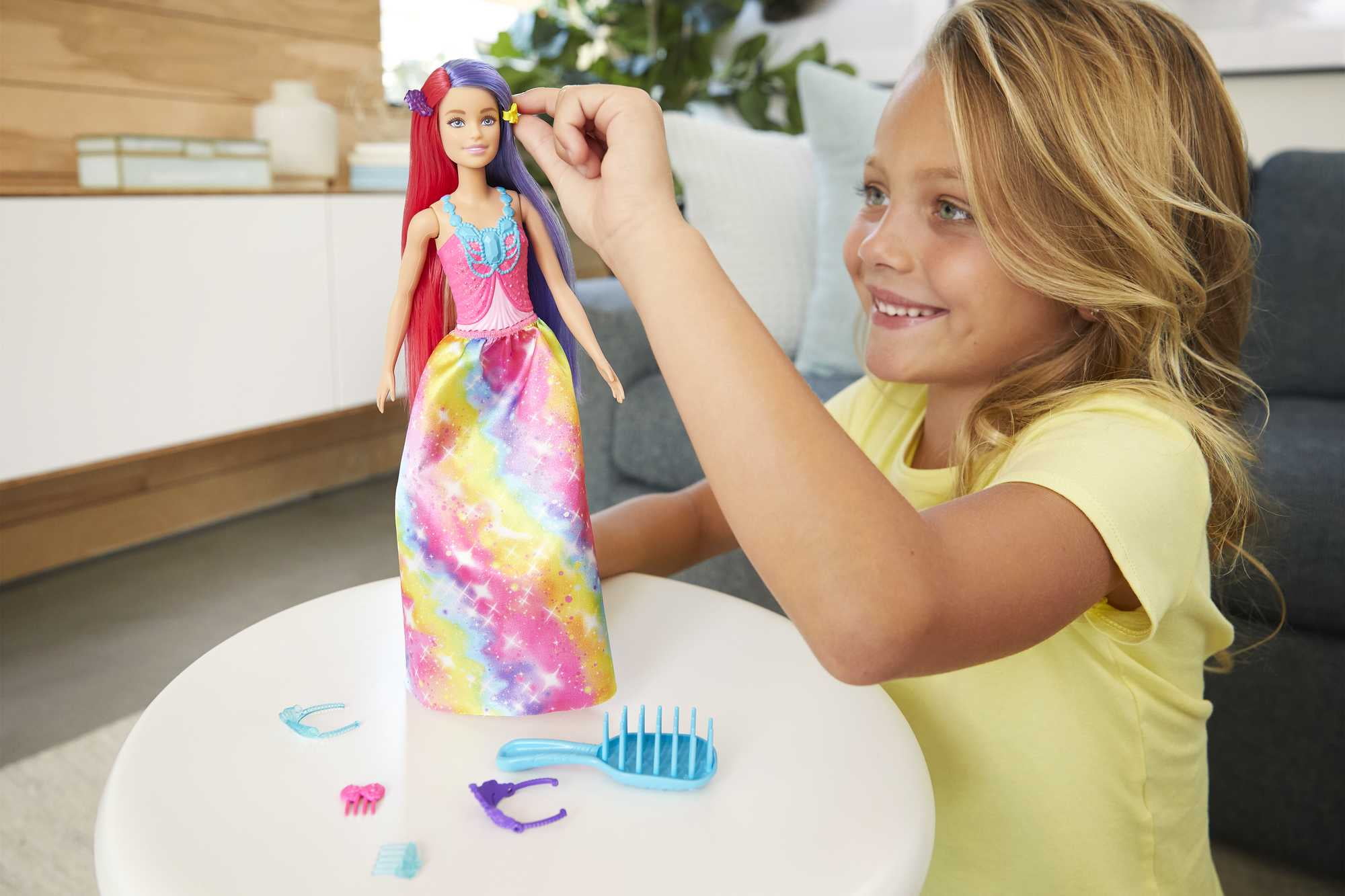 Barbie Dreamtopia Royal Doll in Rainbow Dress with Long Colorful Hair and Accessories