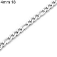thumbnail image 2 of Ayyufe 3mm-7mm Men Stainless Steel Band Figaro Chain Necklace 18Inch - 26Inch, 2 of 6