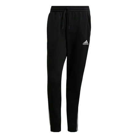 Adidas Men's Joggers Essentials French Terry Tapered Cuff 3-Stripes Gym Pants, Black, S