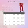 thumbnail image 6 of Sxiwei Men's Faux Leather Motorcycle Pants Multiple Pockets Straight Leg Trousers Burgundy 5XL, 6 of 6