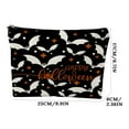 thumbnail image 5 of Bat Pattern Makeup Bag Waterproof Halloween Cosmetic Case With Linen Finish, 5 of 6