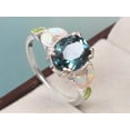 thumbnail image 2 of Vintage Alexandrite engagement ring Oval Cut color change Alexandrite ring Halo marquise opal peridot ring 925 silver jewelry Birthday gift., 2 of 3