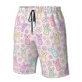 thumbnail image 6 of Uemuo Colorful Bunny Pattern Men's Swim Trunks Hawaiian Beach Bathing Suit Swimsuits Beach Quick-Dry Shorts with Pockets-3X-Large, 6 of 9