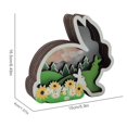 thumbnail image 3 of EASTIN Wooden Carving Rabbit Handicraft Creative Ornaments Multicolor Easter Home Decor, 3 of 11