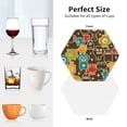 thumbnail image 6 of Sigee Robot and Monsters for Water-Resistant, Heat-Resistant, Non-Slip Leather Coasters Set, Ideal for Coffee Table, Office, Bar, Home Decor-Hexagon, 6 of 6