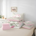 thumbnail image 6 of Castle Fairy Teens Boys Girls Bowknot Personalized Initial Q 7Pcs Bedding Comforter Set,Chic Flower Rose Queen Bedding Sets Super Cozy,Dreamy Princess Queen Sheet Sets,Microfiber Bedroom Decor, 6 of 8