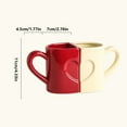 thumbnail image 2 of Juego de tazas de café de cerámica - Set de regalo for parejas for boda, día de San Valentín - Diseño de medio corazón, 2 of 6