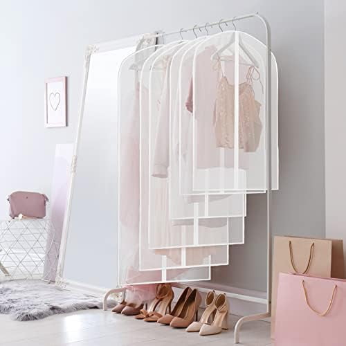 40-Inch Clear Garment Bags with Zipper for Suits, Dresses, Costumes, Uniforms - 10 Pack