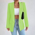 thumbnail image 2 of kamemir Open Front Women Long Sleeve Solid Office Lady Blazer Coat(Green,L), 2 of 6