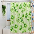 thumbnail image 3 of St. Patrick's Day Extra Long Shower Curtain Set, Waterproof Shower Curtains for Bathroom, Watercolor Shamrock Polka Dots Light Green Washable Fabric Bath Curtain for Bathtub with Hooks 72x96 Inches, 3 of 9
