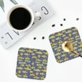 thumbnail image 4 of Lsque Cartoon Submarines Pattern 4" Drink Coasters Set of 4, PVC Leather Absorbent Coasters, Table Coaster Set Decorative Coffee Cup Coasters Housewarming Gift -Square, 4 of 6
