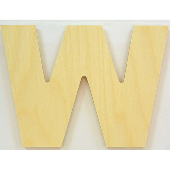 Package of 1, 18 Inch X 3/4" Thickness Baltic Birch Wood Letter W in The Arial Font, Thick, Upper Case for Art & Craft Project, Made in USA