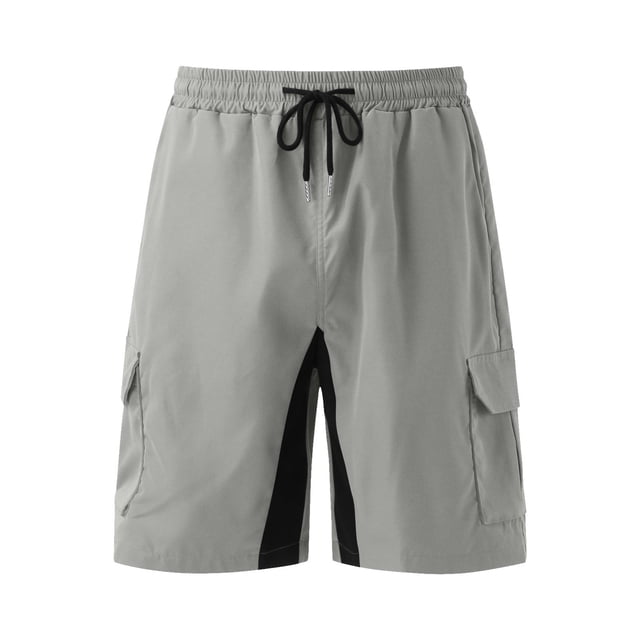 2DXuixsh Men's Casual Pants Men's Spring Summer Street Leisure Sports Multipocket Drawstring Stretch Waist Color Cargo Shorts Grey Size Xl