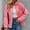 Pink, variant on Women's Denim Jacket With Tassel Decoration Solid Color Long Sleeve Pocket Coat Style Casual