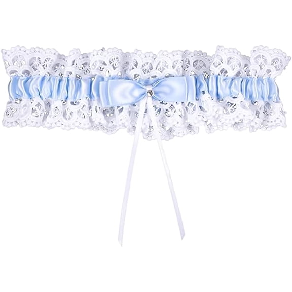 Januofit Bridal Wedding Garter, Lace Elastic Bow Leg Thigh Garter Belt Wedding Accessory for Women Girls Bride Shower Party