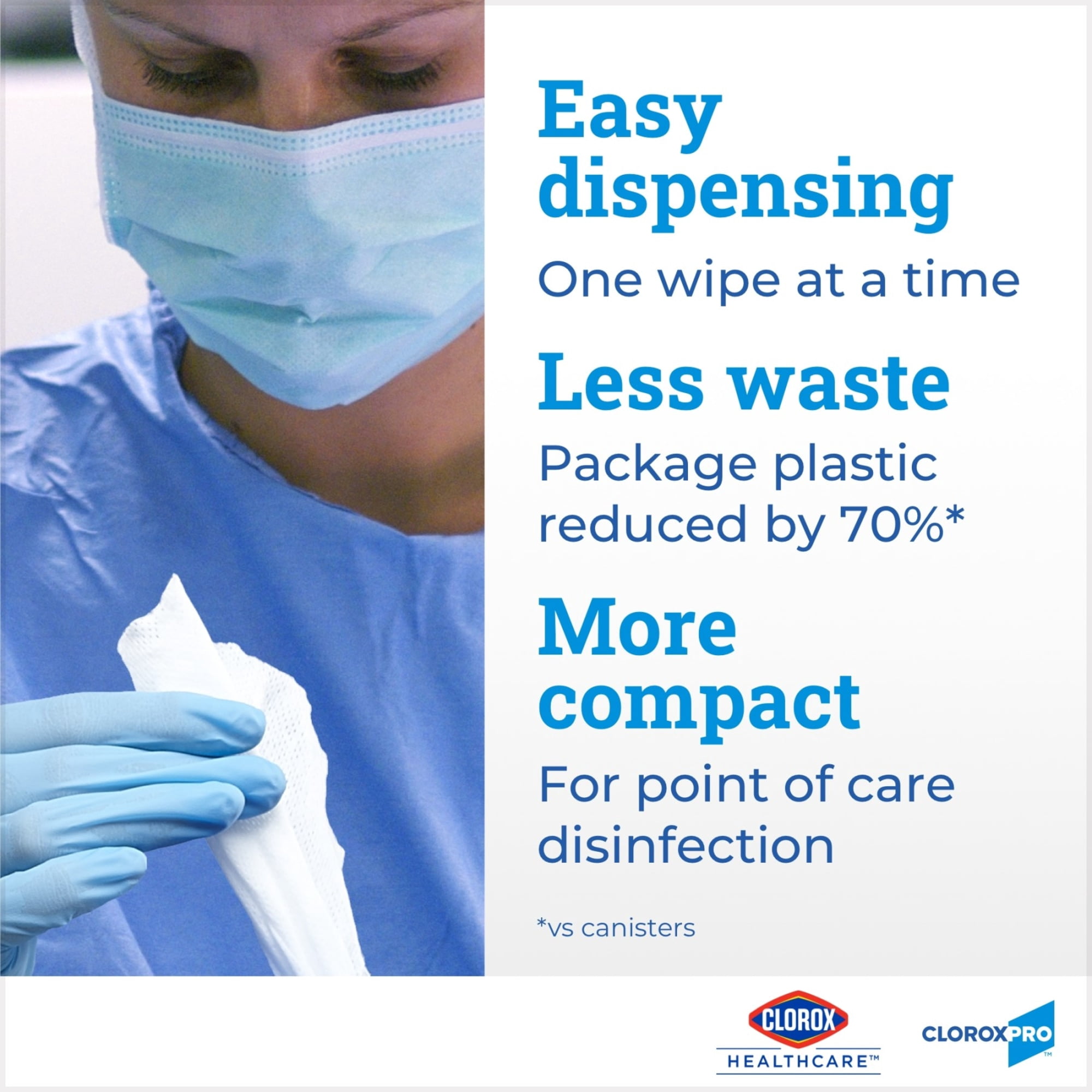 Clorox® Healthcare® Bleach Germicidal Wipes, 150 Wipes Per Canister, Case Of 6 Canisters