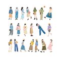 thumbnail image 1 of 40 pegatinas con figuras de niña, pegatinas para álbumes de recortes de bricolaje con temática de niña para diarios, cuadernos, fundas de teléfono, botellas de agua, Walk Alone, 1 of 10
