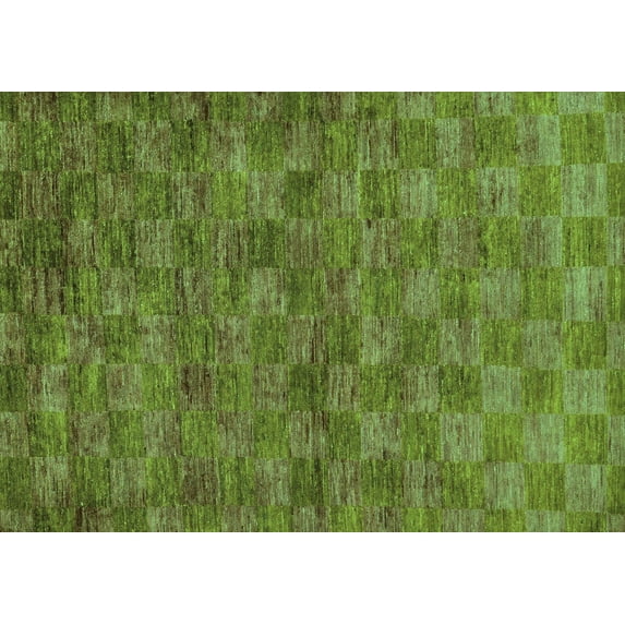 Ahgly Company Machine Washable Indoor Rectangle Abstract Turquoise Blue Modern Area Rugs, 7' x 10'