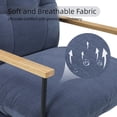 thumbnail image 5 of Dining Chairs Set,Modern Chair Comfy Chair With Removable Cushion Vanity Chair With Wood Armrests For Living Room Bedroom Blue, 5 of 9