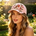 thumbnail image 4 of LOWLHOME 2026 Garden Morning Cap,Garden Morning Baseball Cap,Cute Garden Hummingbird Hat,Elegant Flowers Birds Animal Pink Cap,Style C, 4 of 7