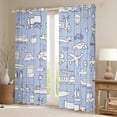 thumbnail image 2 of Feelyou Blue Cartoon Truck Blackout Curtains Set of 2 (52x84 Each), Kawaii Airplane Car Window Curtains, Teens Kids Boys Girls Curtains and Drapes, Living Room Curtains Decor, 2 of 6