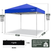 GVDV Canopy Tent, 10x10 ft Easy Pop up Outdoor Canopy Tent, Portable Straight Leg Gazebo Instant Canopy, Blue