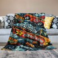 thumbnail image 2 of Orinice Car Motifs Warm Lightweight Blanket Soft Fleece Blankets All Seasons Decor Gift Blanket 50x60in, 2 of 6