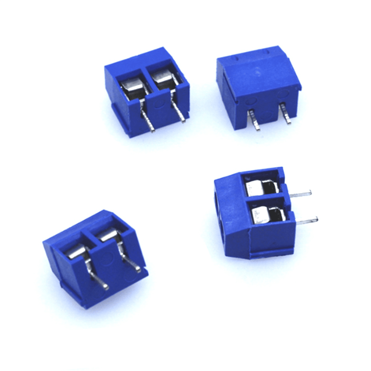 300Pcs KF301-2P 2 Pin Screw Terminal Connector 5mm Pitch 15A 300V Spliceable,300 x terminal connector,Blue