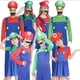 thumbnail image 2 of Anime Game Super Luigi Brothers Cosplay Costume Marios Adult Children's Jumpsuit Beard Hat Knapsack Set Halloween Costume, 2 of 4