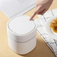 thumbnail image 5 of Fufafayo under $5 Mini Desk Trash Can with Lid, Press-Top Tiny Countertop Waste Basket Small Table Top Plastic Covered Garbage Bin for Desk Top, 5.12x5.5Inch, 5 of 6