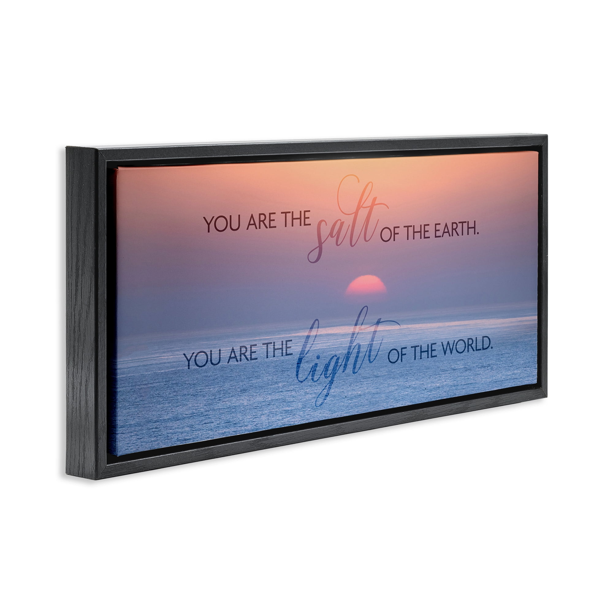 Stupell Industries Light Of The World Landscape Painting Black Floater Framed Canvas Art Print Wall Art, 31 x 14