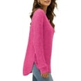 thumbnail image 4 of Tunic Blouses for Women Basic Scoop Neck Ribbed Knit Long Sleeve T-Shirts Loose Side Split Pullover Tops Shermie, 4 of 5