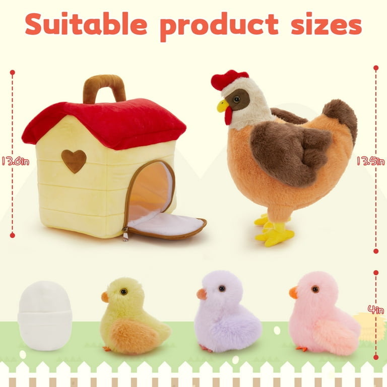 Tezituor Chicken Plush Set, 6-Piece with Coop photo 7
