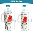 thumbnail image 6 of Yayeee 30oz Stainless Steel Tumbler with Straw and Handle Double-Wall Insulated Travel Water Bottle, Red Watermelon, 6 of 8
