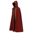 thumbnail image 3 of Hvyesh Renaissance Hooded Cape Vintage Medieval Cloak with Hood Halloween Costume, 3 of 4