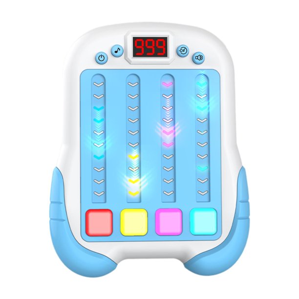 Juego de rompecabezas con luz y presión, juguetes sensoriales, habilidad práctica, juego de mano con luces intermitentes para exteriores, hogar, niños azul