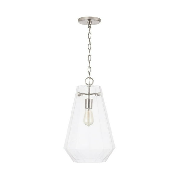 338316BN-Capital Lighting-11 Inch 1 Light Pendant - in Transitional style - 11 high by 18.5 wide-Brushed Nickel Finish