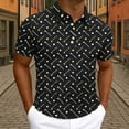 thumbnail image 3 of Tbopshirt Mens Shirts Short Sleeved Plus Size with Collar Business Collar Casual Sports Printed Button Top Shirt,S-3XL, 3 of 6