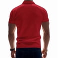 thumbnail image 5 of Polo Shirts for Men Casual Short Sleeve Cotton Pique Buttons down Golf Shirts Quick Dry Classic Fit Performance solid T-Shirt Red XXL, 5 of 9