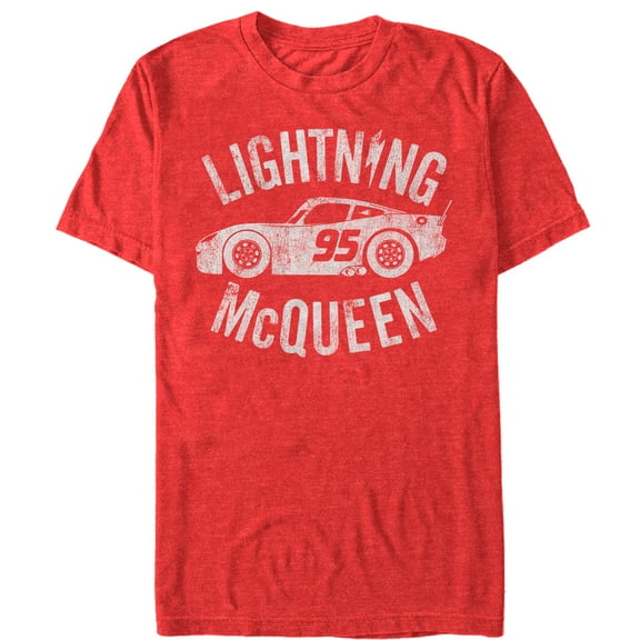 Men's Cars Lightning McQueen Graphic Tee Red Heather 2X Large