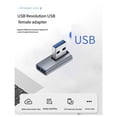 thumbnail image 2 of 10 adaptadores USB A macho a A hembra, curva media, conector para adaptador de teléfono portátil, codo gris, gris, 2 of 5
