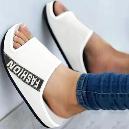 

NEGJ Platform Slippers For Women Ladies Breathable Comfort Casual Wedges Shoes Sandals Sports Letter Patt