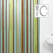 Hampton Stripe 13-Piece Shower Curtain and Hooks Set, Blue