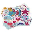 thumbnail image 1 of Ambesonne Cartoon Place Mats Set of 4, Marine Ocean Life, Standard Size, Multicolor, 1 of 6