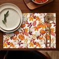 thumbnail image 5 of Thanksgiving Dinner Placemats Set of 4, Durable Linen Table Mats with Pumpkin and Turkey Pattern, Machine Washable Heat Resistant Autumn Dining Table Mats, 5 of 6