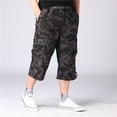 thumbnail image 4 of Jinda Men's Capri Cargo Pants Work Utility Pants Bottom Closed Back Flap Pocket Casual Long Shorts Camo X-Large, 4 of 4