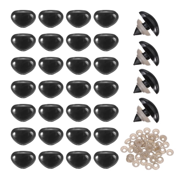 100set 15mm Large Plastic Triangle Safety Noses Black with Washer for Crochet Stuffed Animal Doll Craft Puppet Plush Toy Bear
