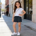thumbnail image 6 of Afuyipoi ​Girls Soft Cotton Denim Shorts（4-14 Years）, Toddler Cute Summer Jeans Shorts with Elastic Waist and Pockets Black Size 5, 6 of 9
