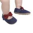 thumbnail image 5 of Otqutp Party Baby Girls Footwear Toddler Kids Girls Soild Colour Bowknot Princress Shoes Soft Sole The Floor Barefoot Non Slip First Walkers Prewalker Shoes, 5 of 9